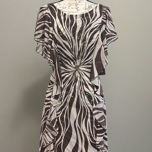 Vintage Y2K Signature by Robbie Bee Flutter Sleeve Dress NWT Sz 10